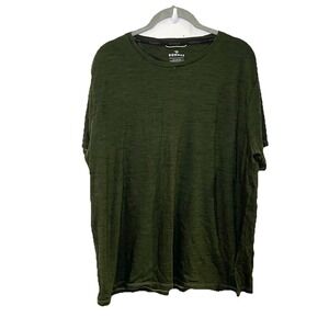 Bombas Men's Green Tee L Merino Wool Tencel Lyocell Short Sleeve Casual Active